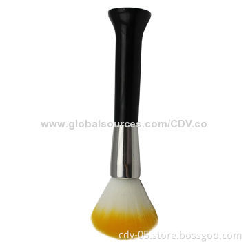 Individual powder makeup brushes, made of plastic handle and aluminum ferrule with synthetic hair